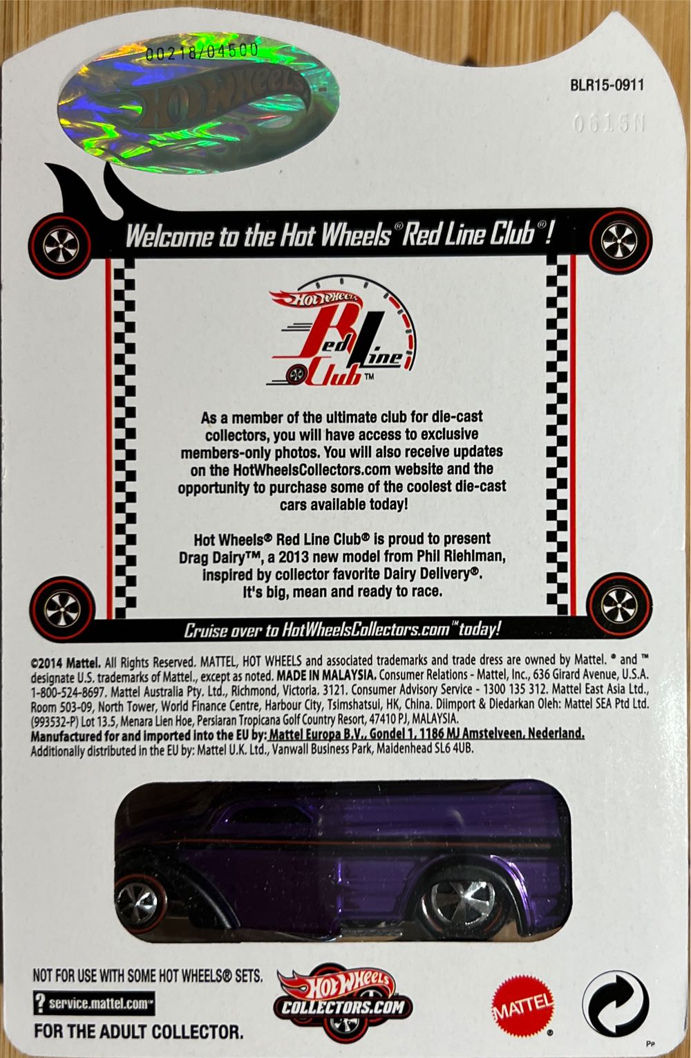 Drag Dairy - Hot Wheels Red Line Club Membership toy car collectible - Main Image 3