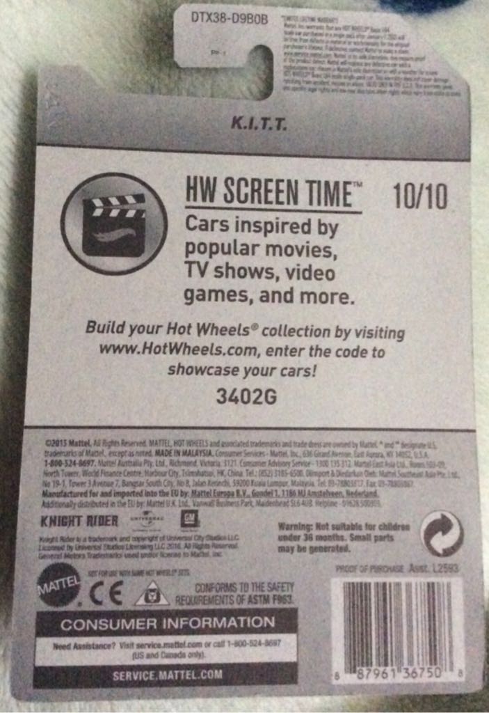 K.I.T.T. - 2017 - HW Screen Time toy car collectible - Main Image 2