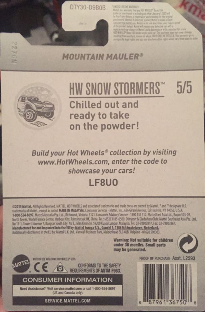 Mountain Mauler - HW Snow Stormers toy car collectible - Main Image 2
