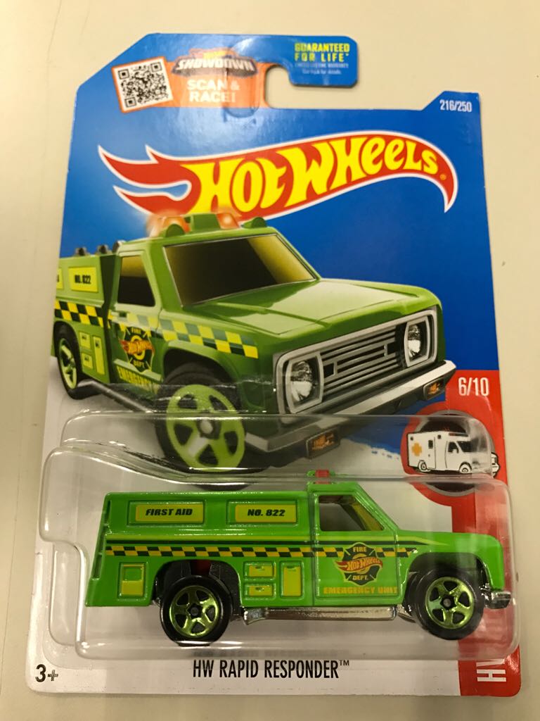 Rapid Responder - 2016: Green - ’16 HW Rescue toy car collectible - Main Image 1