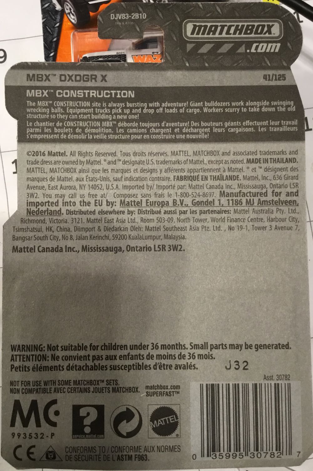 MBX DXDGR X - MBX Construction toy car collectible - Main Image 3