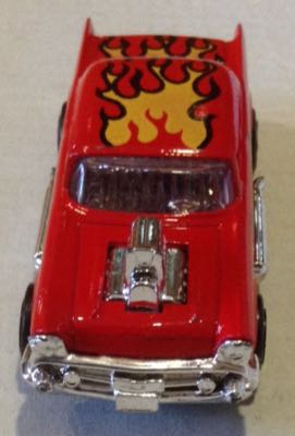 Chevy 57 Rojo En Llamas Con Motor Expuesto - Majorette toy car collectible - Main Image 2