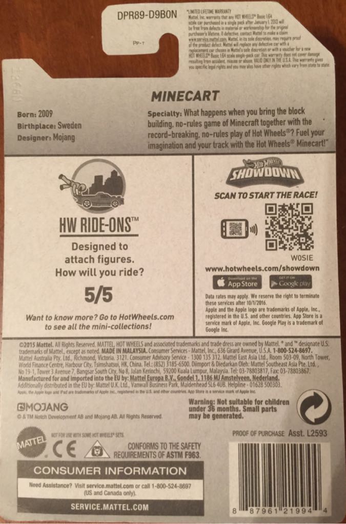 Minecart - ’16 HW Ride-Ons toy car collectible - Main Image 2