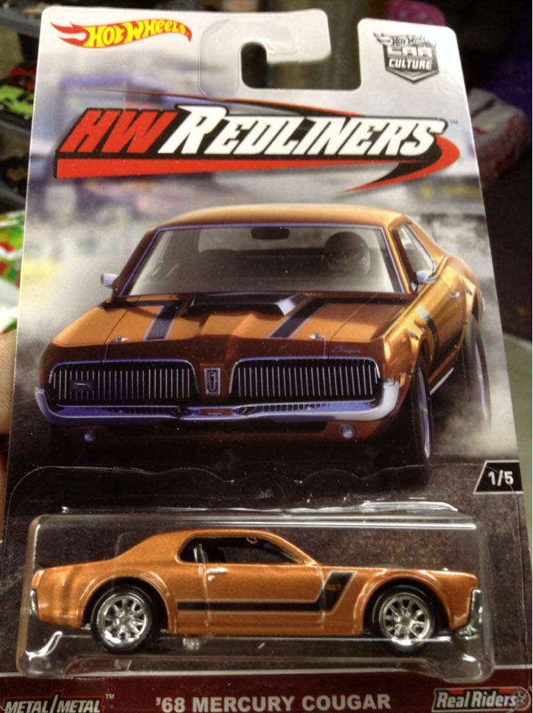 68 Mercury Cougar - HW Redliners toy car collectible - Main Image 1