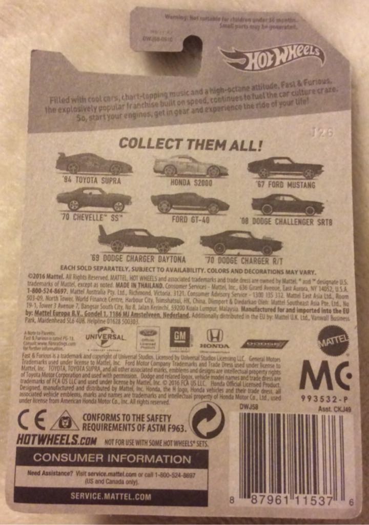 Fast And Furious - 08 : 70 Dodge Charger R/T - 2016 Fast And Furious toy car collectible - Main Image 2