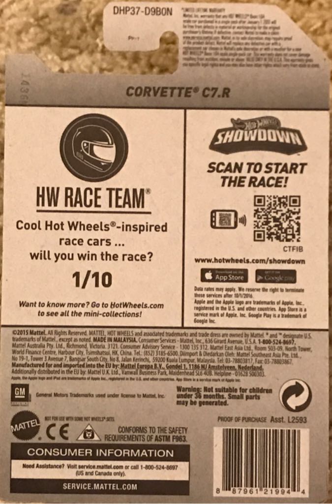 Chevrolet Corvette C7.R - HW Race Team toy car collectible - Main Image 2