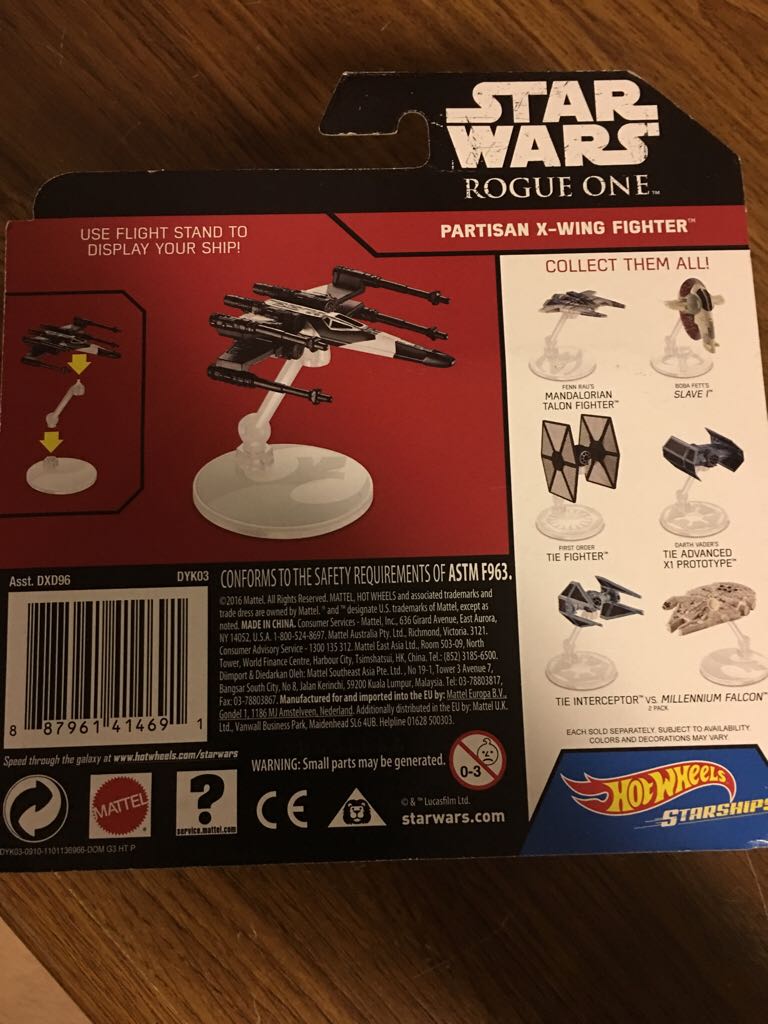 Star Wars: 00 Black Card: Partisan X-Wing Fighter  - Hot Wheels Star Wars Starships toy car collectible - Main Image 2