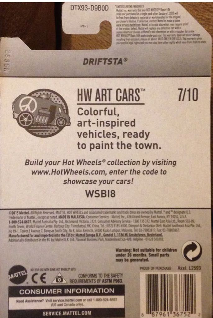 Driftsta - 2017 HW Art Cars toy car collectible - Main Image 2