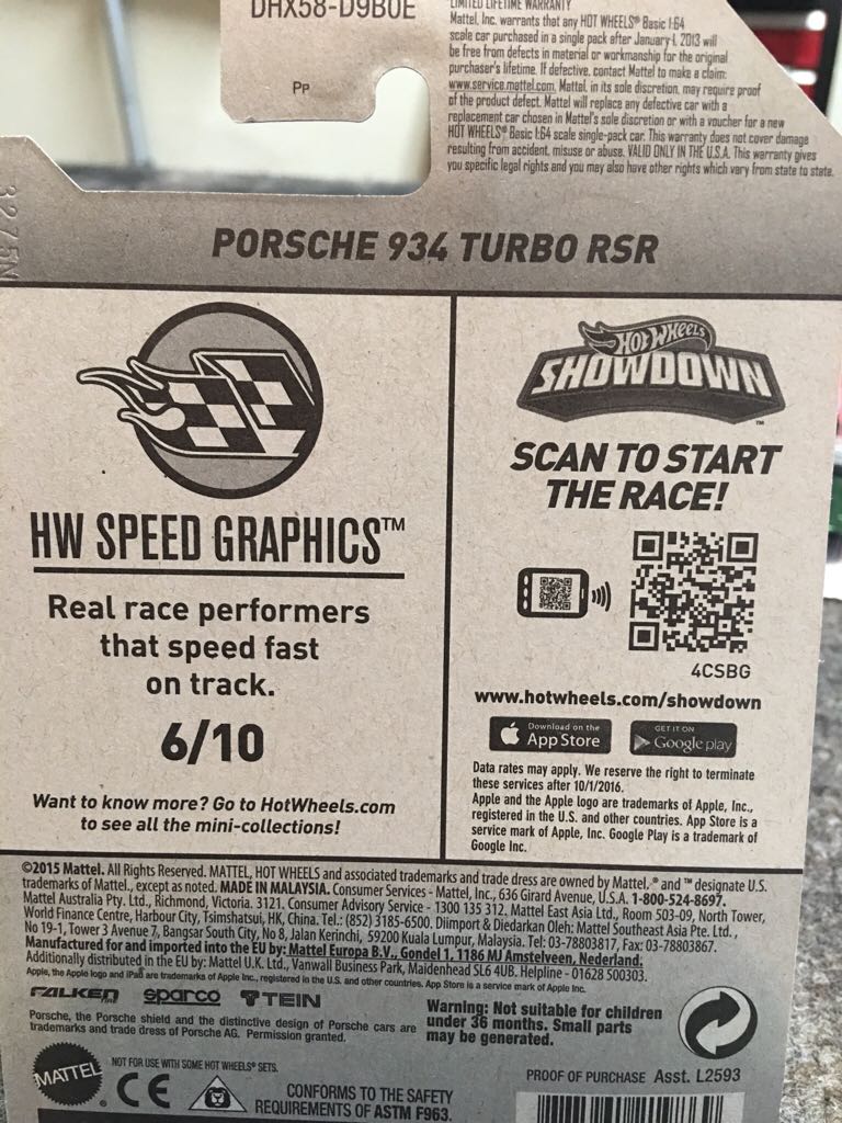 6/10 Porshe 934 Turbo Rsr - 2016 - HW Speed Graphics™️ toy car collectible - Main Image 2