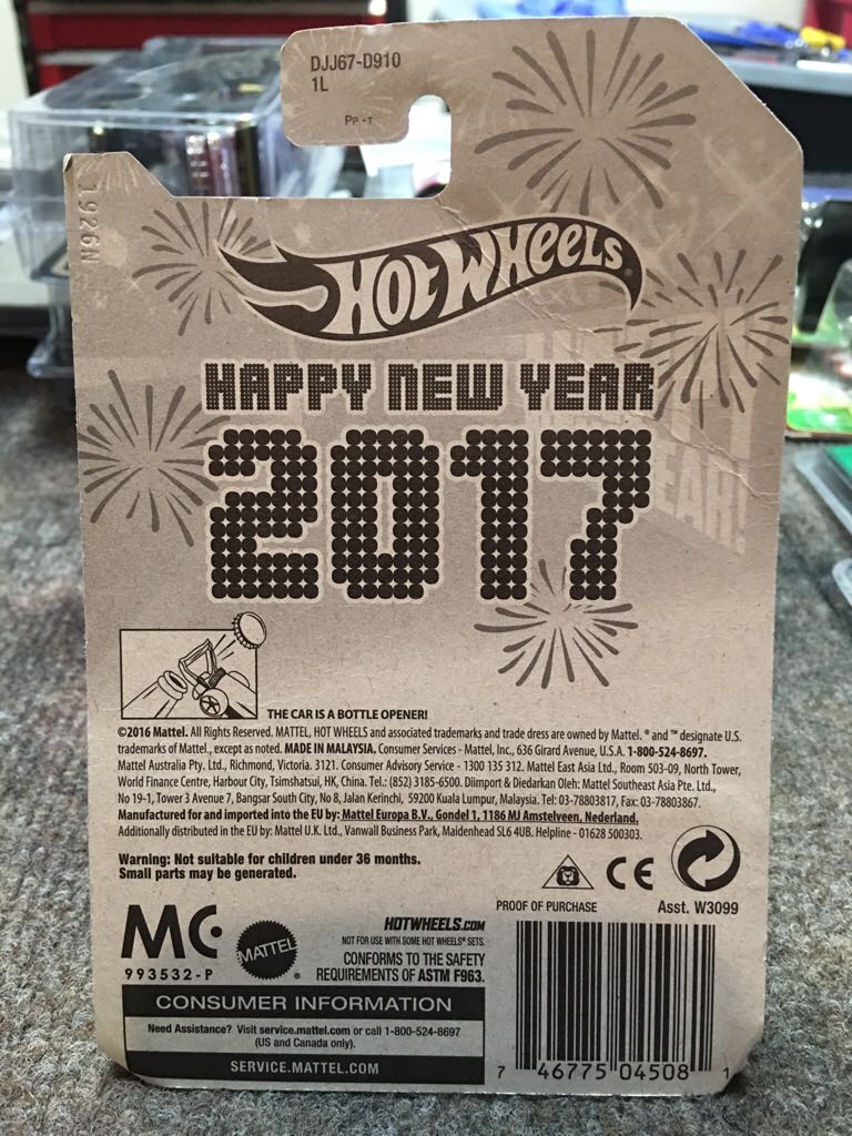 Hotwheels Happy New Year  toy car collectible - Main Image 2
