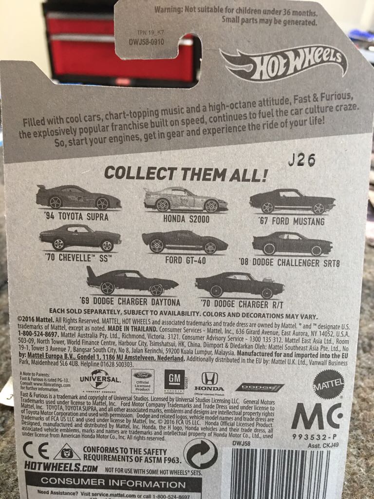 Fast & Furious 77 Dodge Charger R/T - 2016 Fast And Furious toy car collectible - Main Image 2