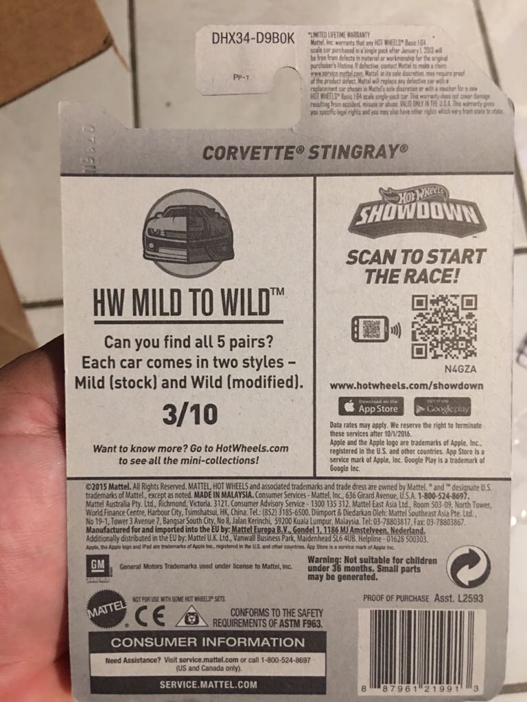 ’15 Corvette Stingray - 2016 Mild to Wild toy car collectible - Main Image 2