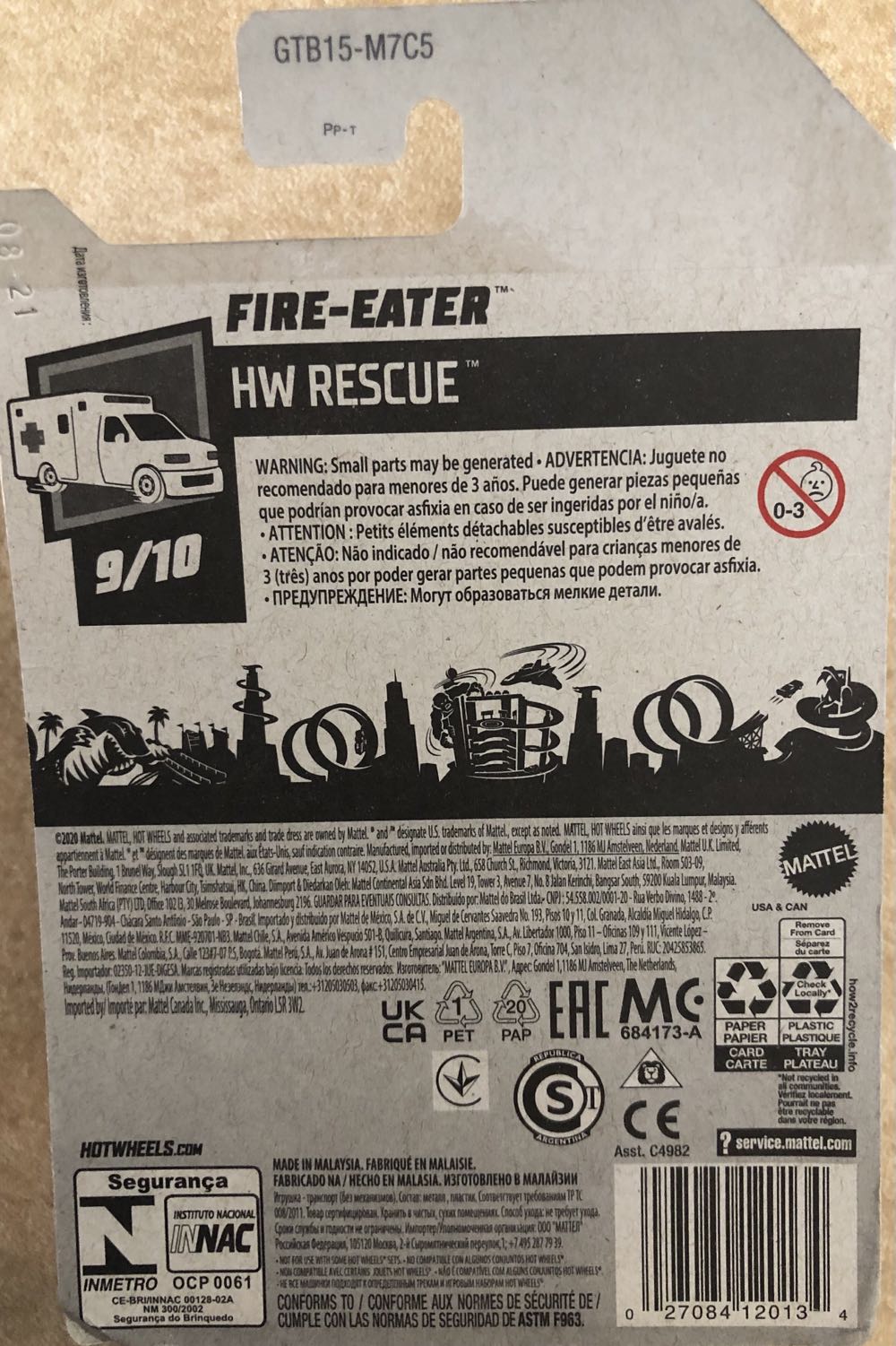 Fire Eater - HW Rescue toy car collectible - Main Image 2