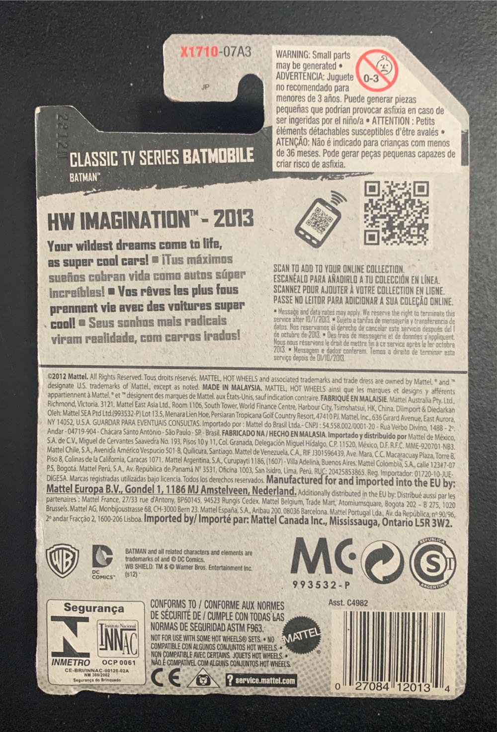 Classic TV Series Batmobile - 2013 - HW Imagination toy car collectible - Main Image 2