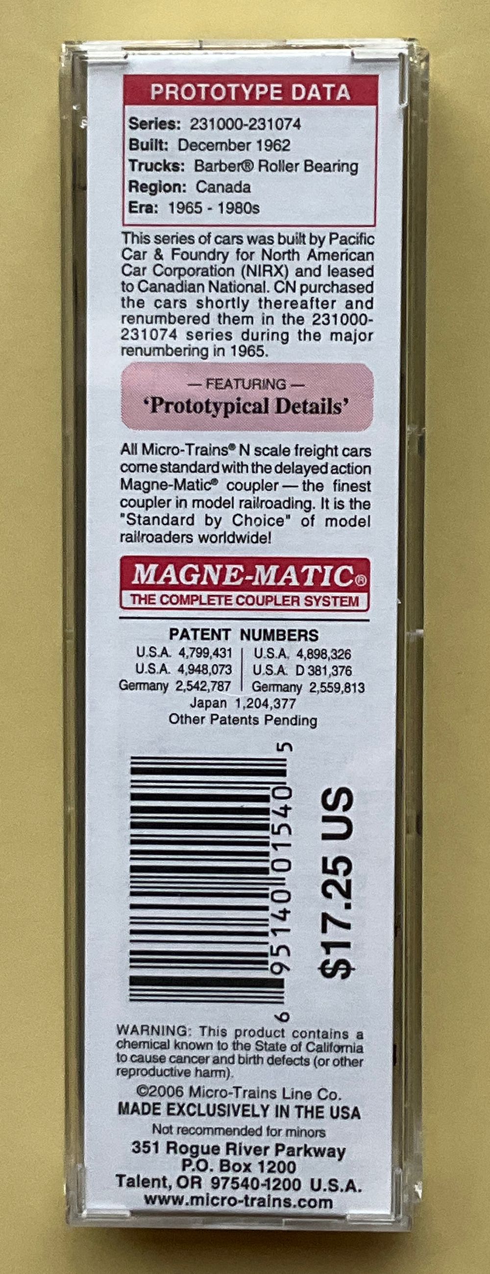 Canadian National Railway  |  CN - Micro Trains Line Co. model trains collectible [Barcode 695140015405] - Main Image 4