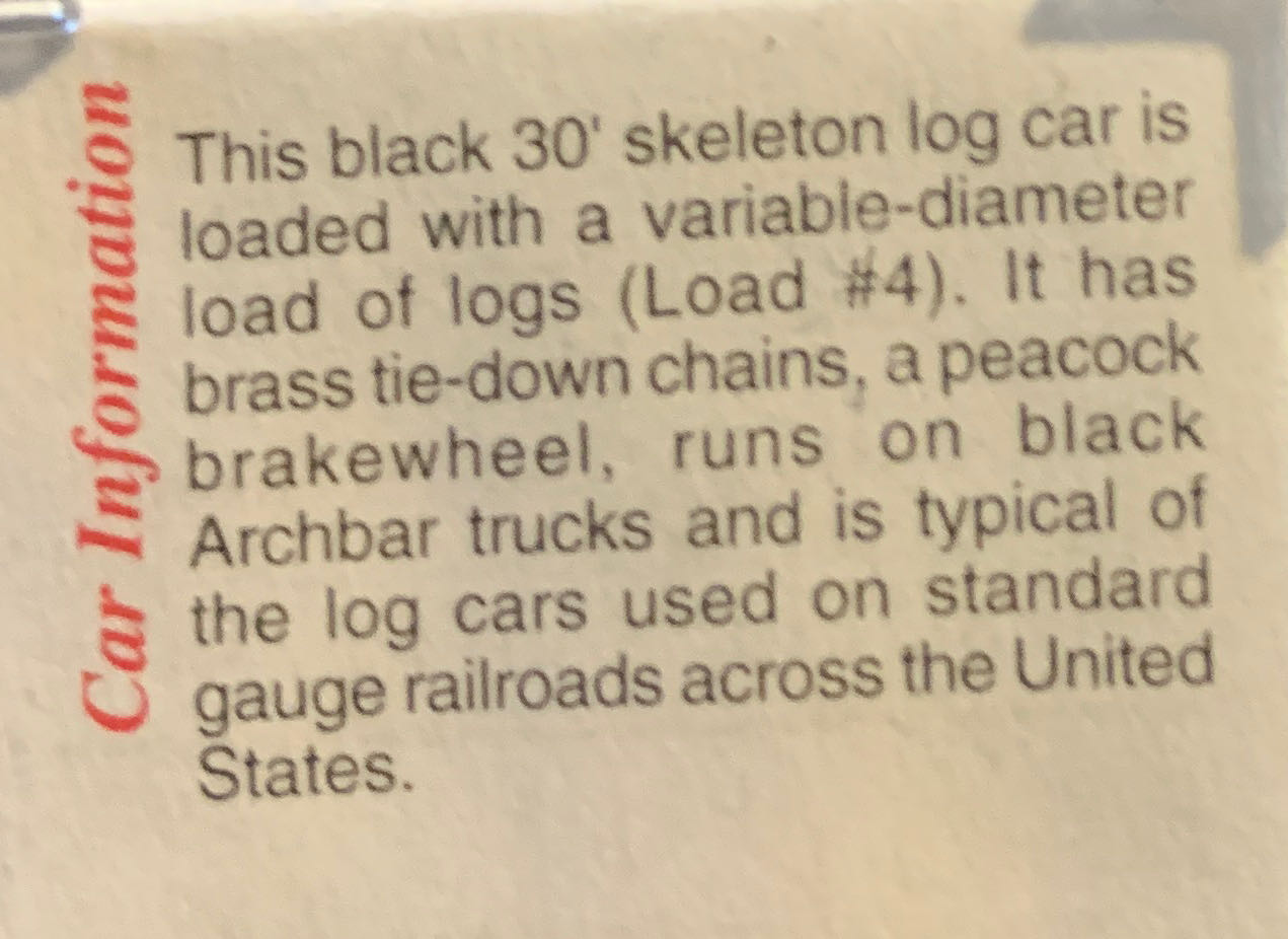30’ Skeleton Log Car, w/ Log Load #4 - Mirco-Trains model trains collectible [Barcode 695140049455] - Main Image 2