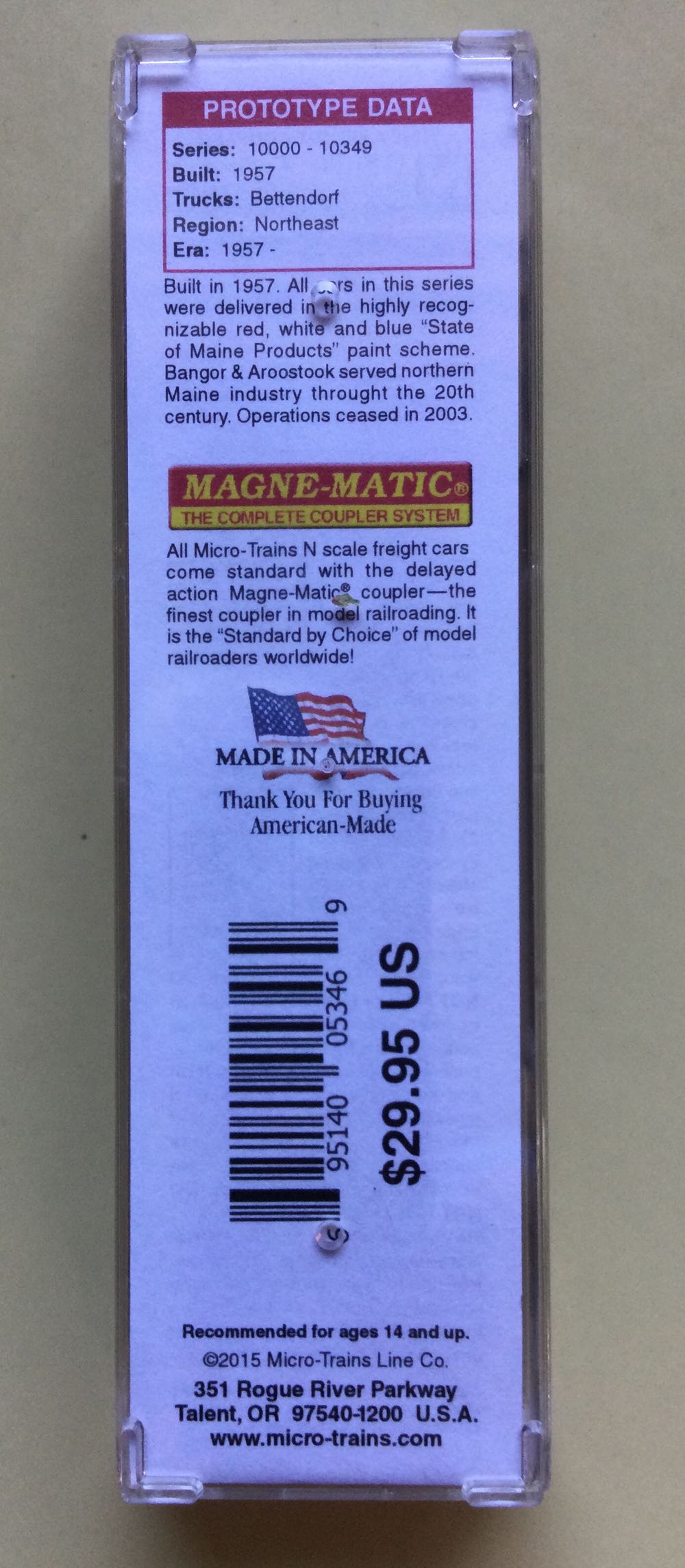 Bangor & Aroostook Railroad  |  BAR - Micro Trains Line Co. model trains collectible [Barcode 695140053469] - Main Image 4