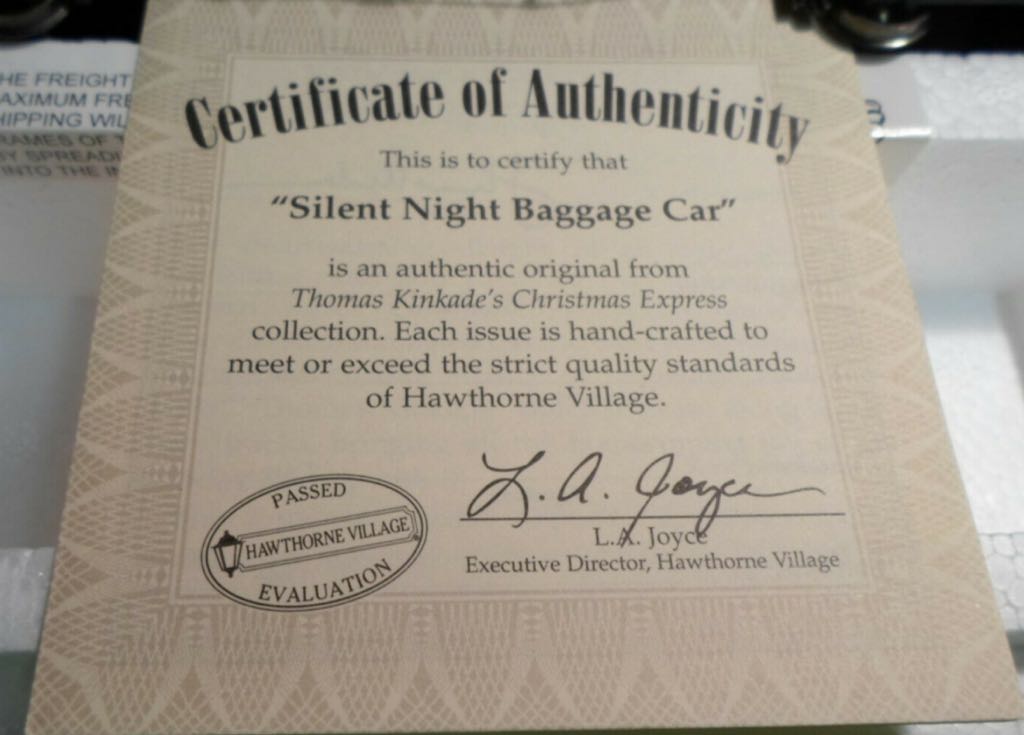 Thomas Kinkade “Silent Night Baggage Car” - Bachmann (Spectrum) model trains collectible - Main Image 2