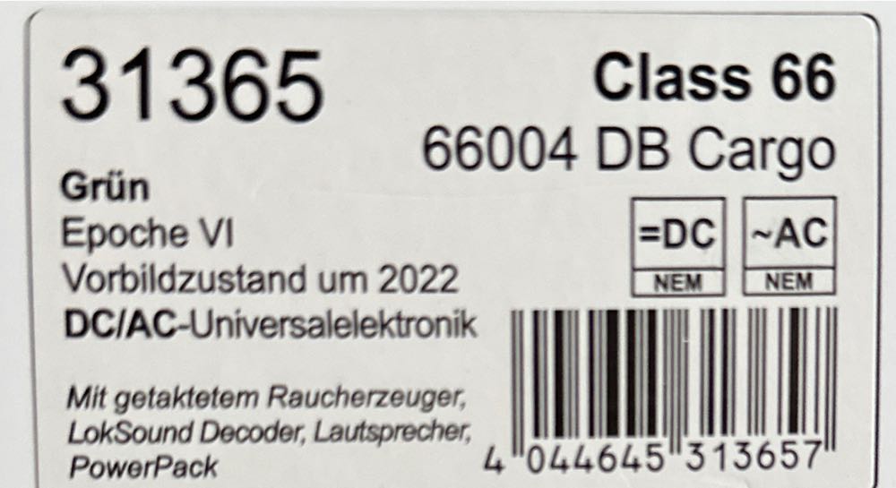 ESU 31365 Class 66 66004 DB Cargo Ep VI - Esu model trains collectible - Main Image 2