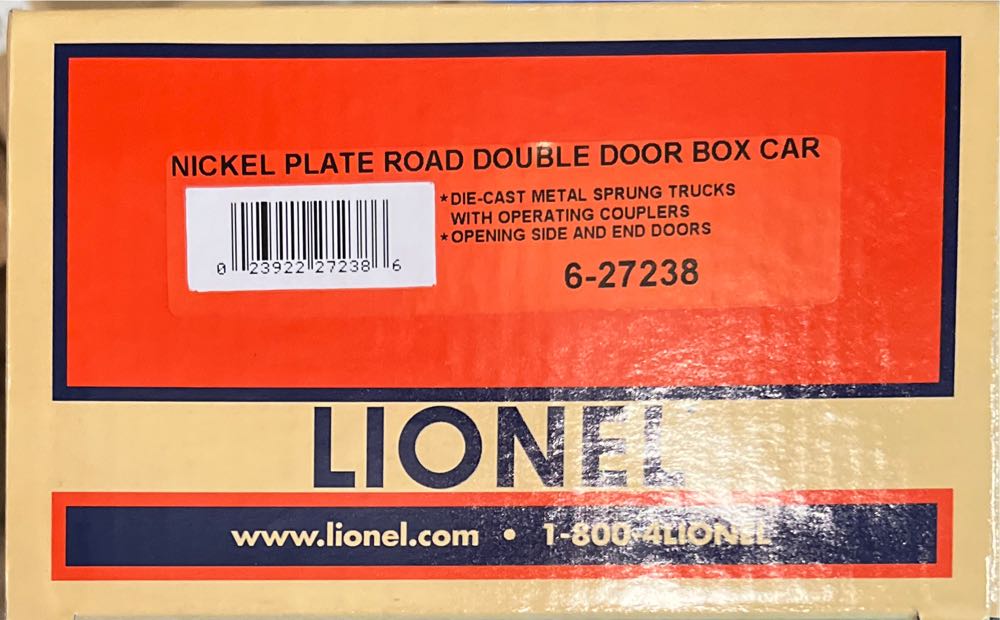 Lionel 6 27238 Nickel Plate Road Double Door Box Car  #L -141 - Lionel model trains collectible [Barcode 023922272386] - Main Image 3