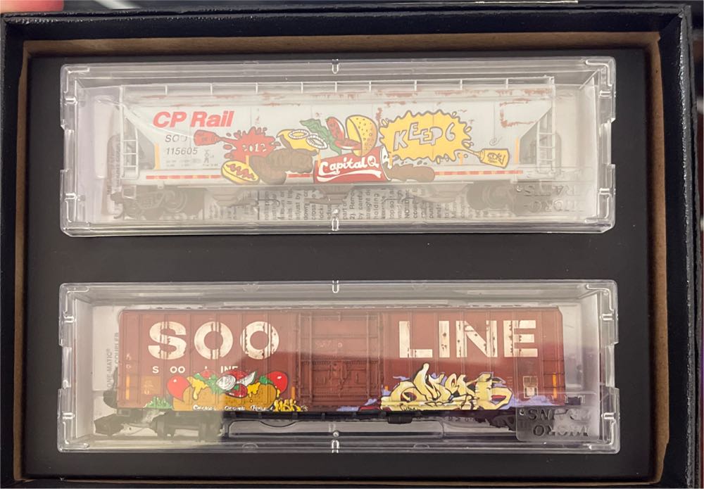 Micro Trains 99305690 N Soo Cp Rail Picnic Graffiti Freight Car Set Of 2 Nib - Micro Trains Line  |  N Scale Collector model trains collectible [Barcode 695140073313] - Main Image 4