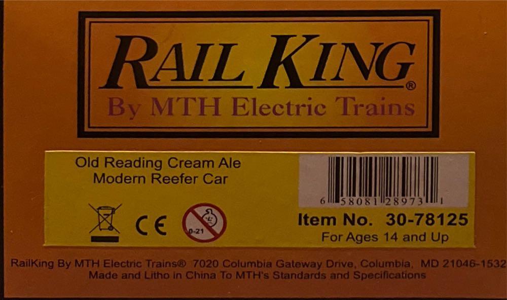 Mod Reefer Old Rdg Cream 658081289731 - Rail King By MTH Trains model trains collectible [Barcode 658081289731] - Main Image 3