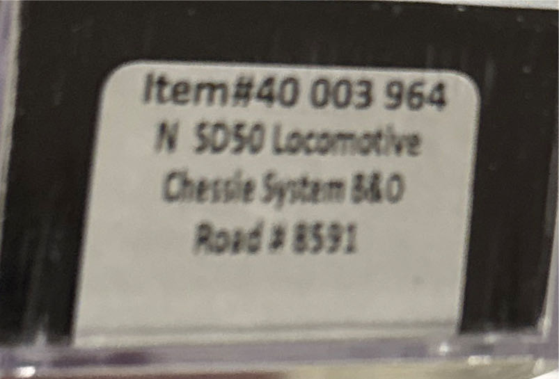 Atl40003964 N Sd50 W Dcc & Sound Chsy B&o Num8591 - Atlas model trains collectible [Barcode 843069112006] - Main Image 3