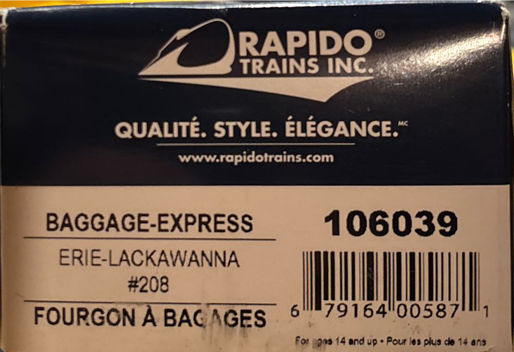 Erie Lackawanna 208 Baggage Express - Rapido model trains collectible - Main Image 2