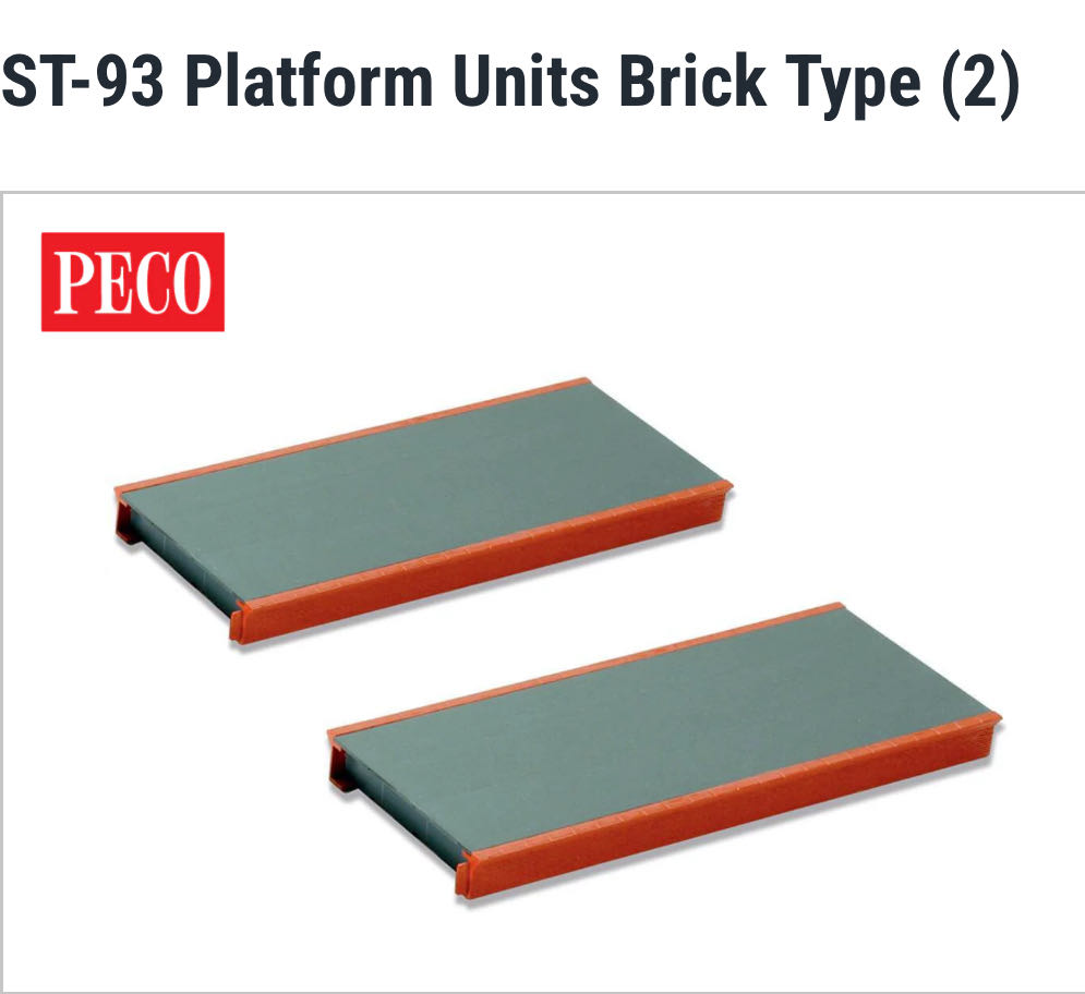Peco Platform System - 2 Straight Units - Brick Style - Peco Setrack model trains collectible [Barcode 5050881003886] - Main Image 2