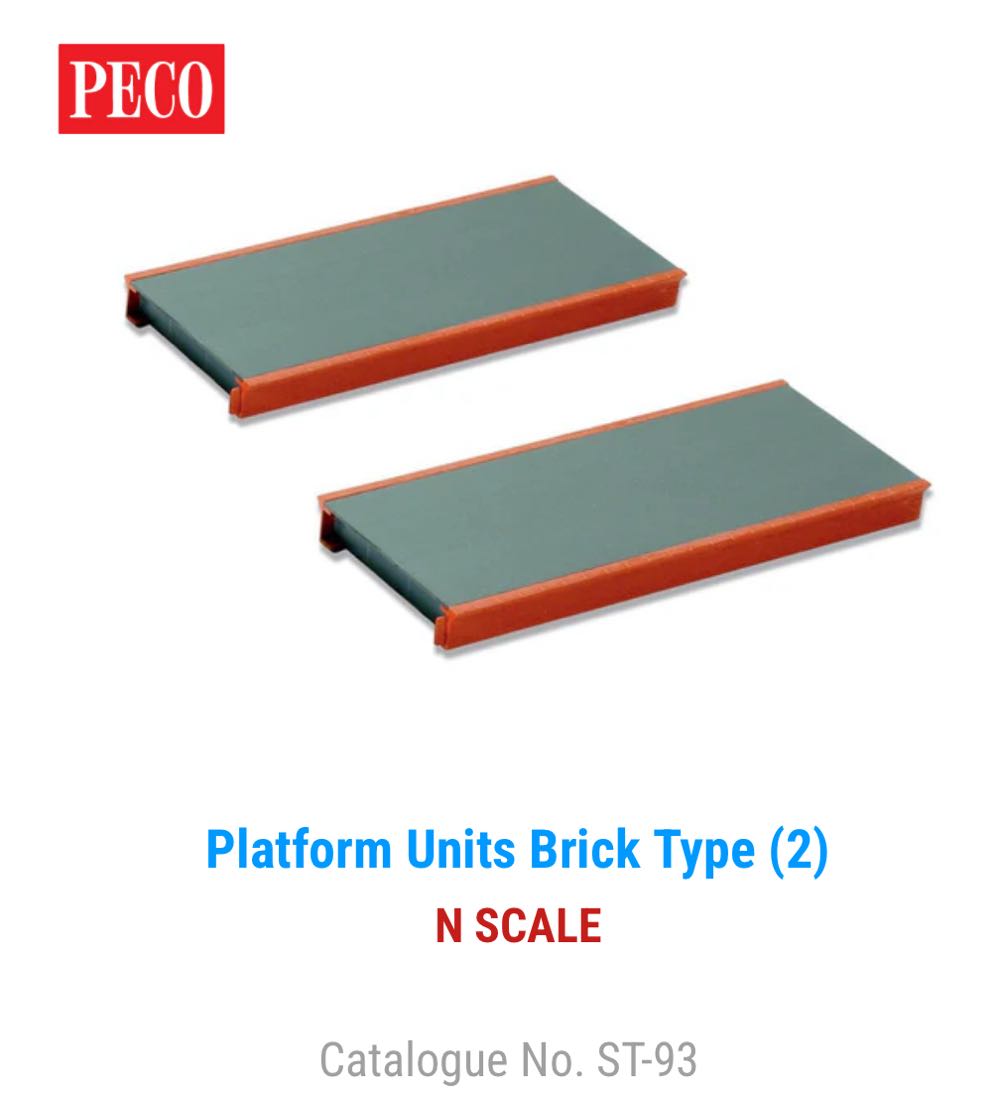 Peco Platform System - 2 Straight Units - Brick Style - Peco Setrack model trains collectible [Barcode 5050881003886] - Main Image 3