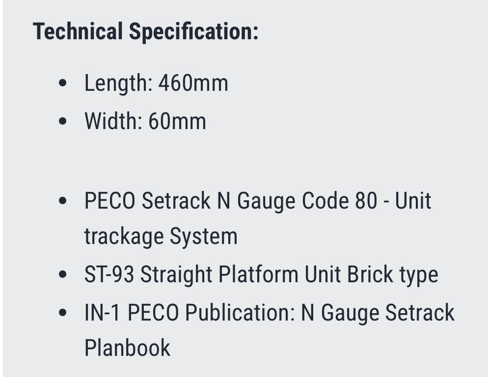 Peco Platform System - 2 Straight Units - Brick Style - Peco Setrack model trains collectible [Barcode 5050881003886] - Main Image 4