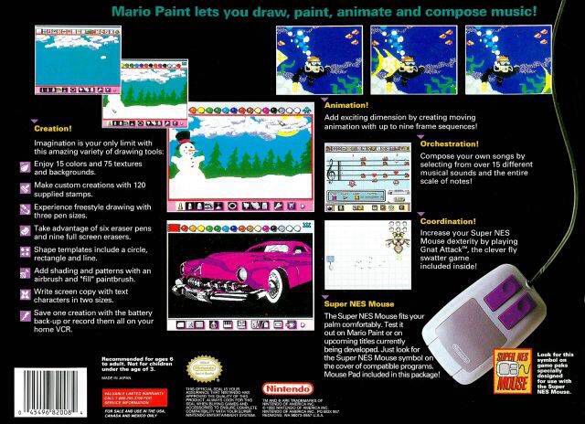 Mario Paint - Nintendo Super Nintendo Entertainment System (SNES) video game collectible - Main Image 2