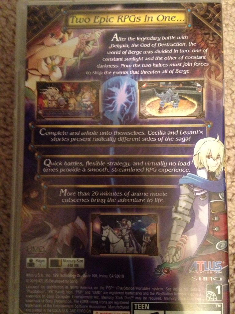 Hexyz Force ~$140 - Sony PlayStation Portable (PSP) (Atlus - 1) video game collectible [Barcode 730865600137] - Main Image 2