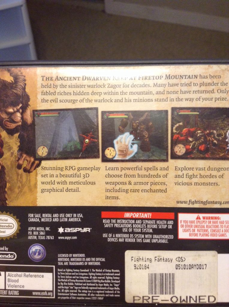 Fighting Fantasy - Nintendo DS video game collectible - Main Image 2