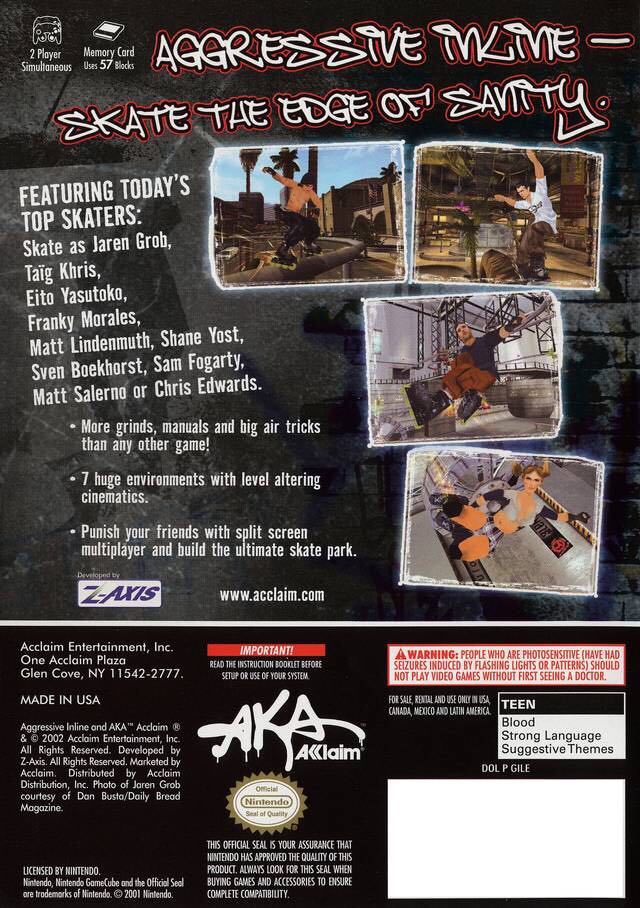 Aggressive Inline - Nintendo GameCube (AKA Acclaim  - 2) video game collectible - Main Image 2