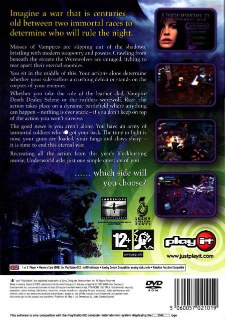 Underworld: The Eternal War - Sony PlayStation 2 (PS2) (Play It - 1-2) video game collectible [Barcode 5060057024041] - Main Image 2