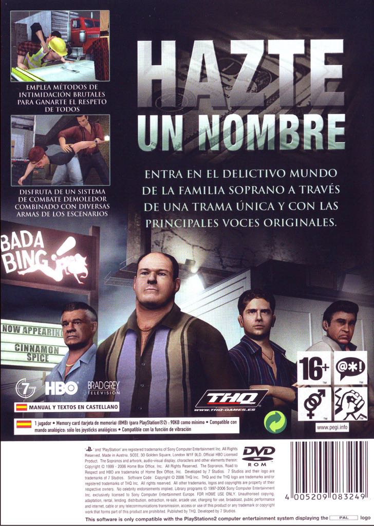 The Sopranos: Road to Respect - Sony PlayStation 2 (PS2) (THQ - 1) video game collectible [Barcode 4005209083232] - Main Image 2