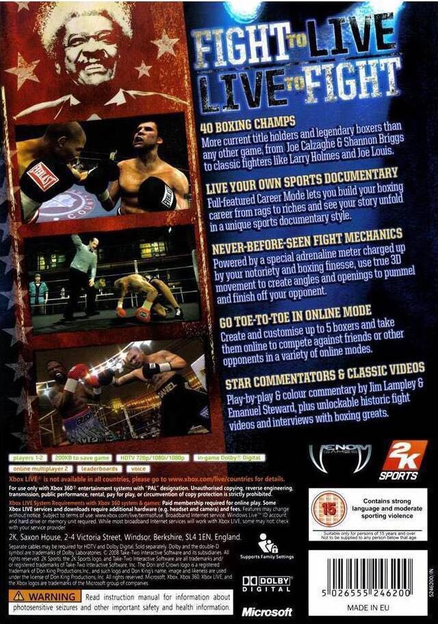 Don King Presents: Prizefighter - Microsoft Xbox 360 (2K Sports - 1) video game collectible [Barcode 710425394126] - Main Image 2