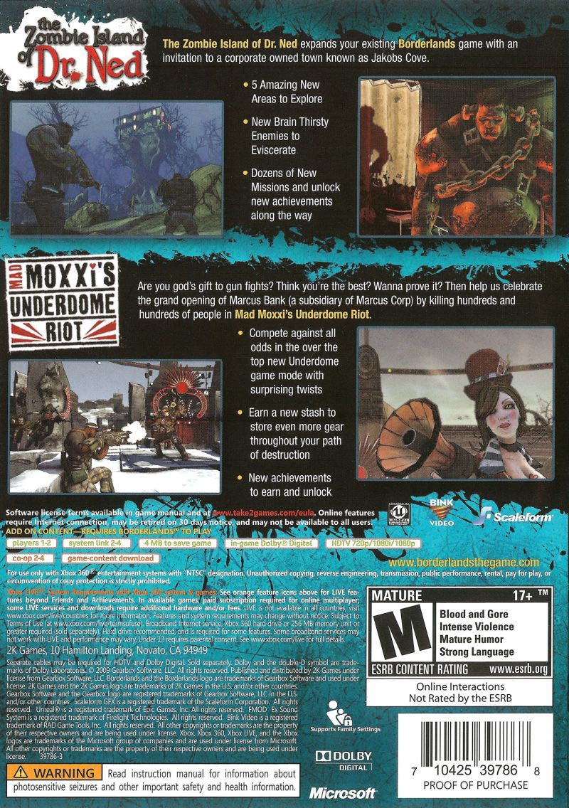 Borderlands: Double Game Add-On Pack - Microsoft Xbox 360 video game collectible [Barcode 1042539788] - Main Image 2