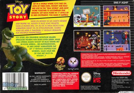 Toy Story - Nintendo Super Nintendo Entertainment System (SNES) (Disney Interactive Studios - 1) video game collectible - Main Image 2