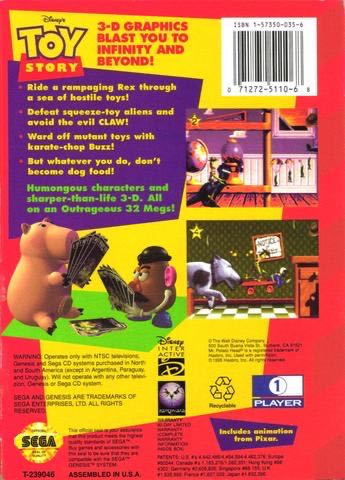 SEGA Genesis Disney’s Toy Story - Sega Genesis (Mega Drive) (Disney Interactive - 1) video game collectible - Main Image 2