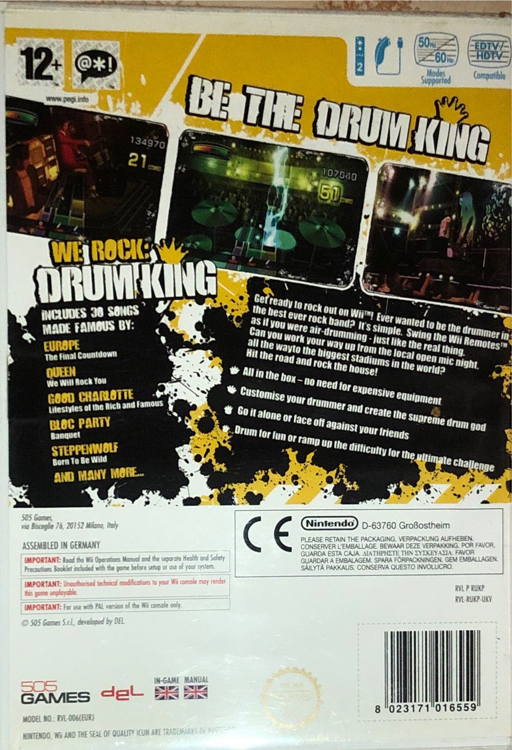 We Rock: Drum King - Nintendo Wii (505 Games - 2) video game collectible [Barcode 8023171016559] - Main Image 2