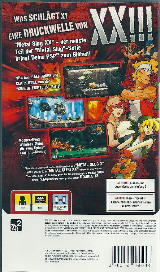 Metal Slug XX - Sony PlayStation Portable (PSP) (SNK Playmore - 1) video game collectible [Barcode 3760165160236] - Main Image 2