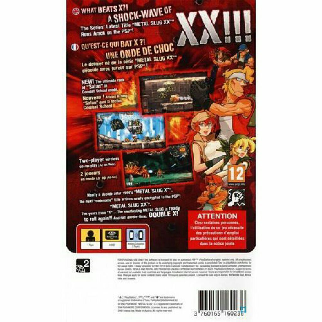 Metal Slug XX - Sony PlayStation Portable (PSP) (Atlus - 1-2) video game collectible [Barcode 3760165160243] - Main Image 2