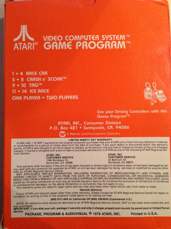 Indy 500 - Atari 2600 (Atari) video game collectible - Main Image 2