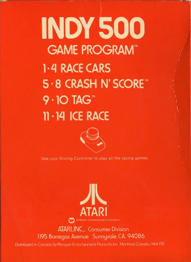 Indy 500 - Atari 2600 (Atari Inc.) video game collectible - Main Image 2