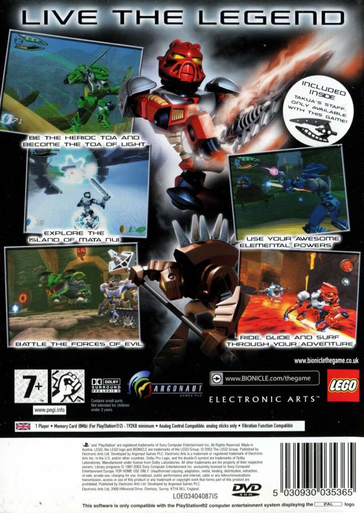 Bionicle - Sony PlayStation 2 (PS2) (EA Games - 1) video game collectible [Barcode 5030932035363] - Main Image 2
