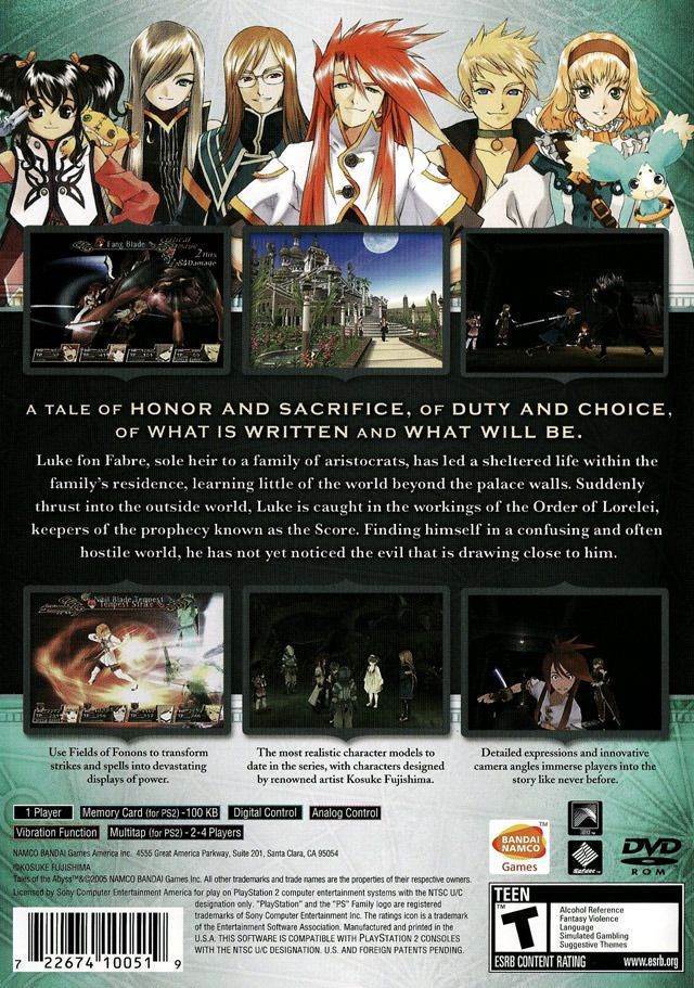 Tales Of The Abyss - Sony PlayStation 2 (PS2) (Namco Bandai - 1) video game collectible [Barcode 722674100519] - Main Image 2