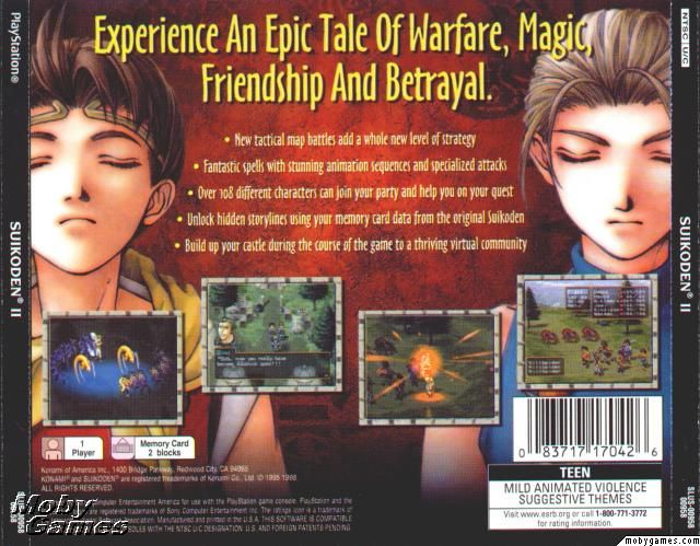 Suikoden II - Sony PlayStation (Konami - 1) video game collectible [Barcode 4988602685749] - Main Image 2