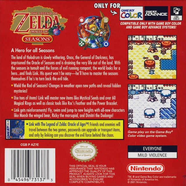 The Legend Of Zelda: Oracle of Seasons - Nintendo Game Boy Color (Nintendo - 1) video game collectible - Main Image 2